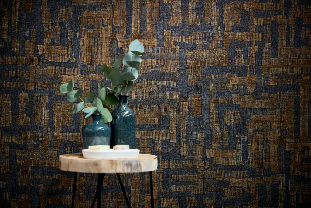 Tapeten Geometrisch Dunkel Gold Textur Muster Modern