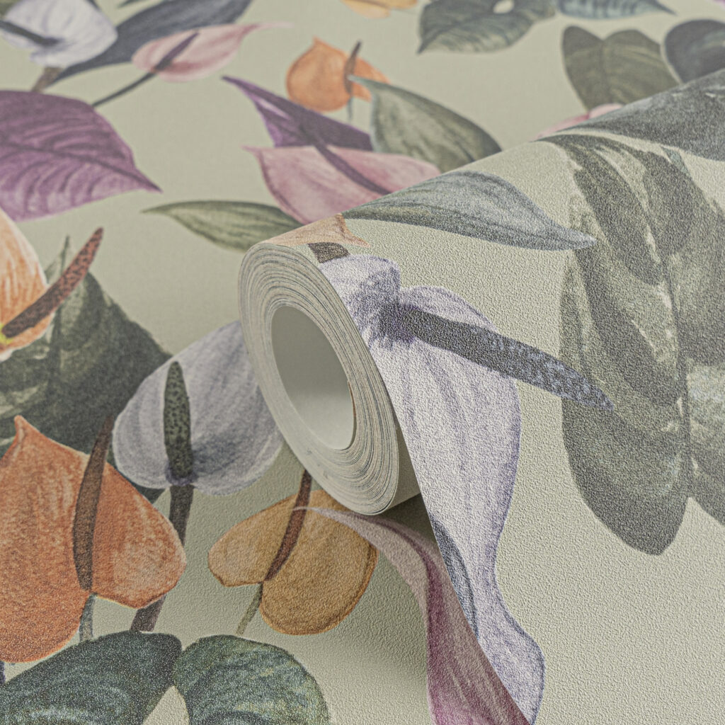 Tapeten Bunte Blätter Botanisch Bunt Hellgrün Floral