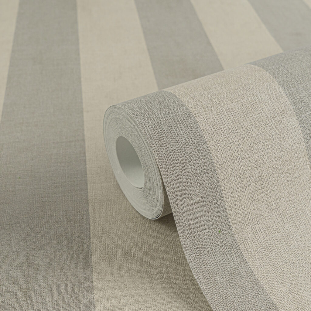 Tapeten Streifen Grau Beige Textiloptik Modern Klassisch