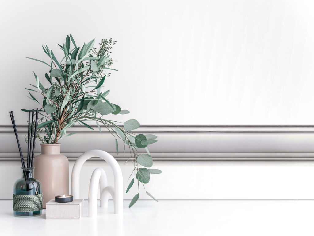 Tapeten Eukalyptus Deko Weiss Grau Elegant Modern Boho