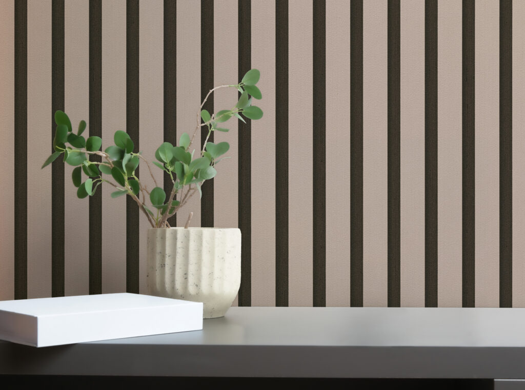 Tapeten Streifen Beige Dunkelbraun Vertikal Modern Elegant