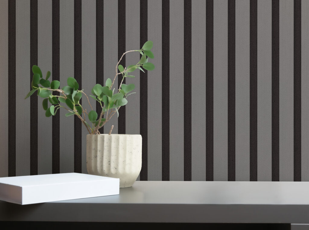 Tapeten Vertikale Streifen Grau Schwarz Modern Elegant