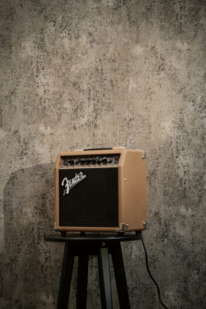 Tapeten Grunge Beton Optik Grau Braun Vintage Musik Motiv