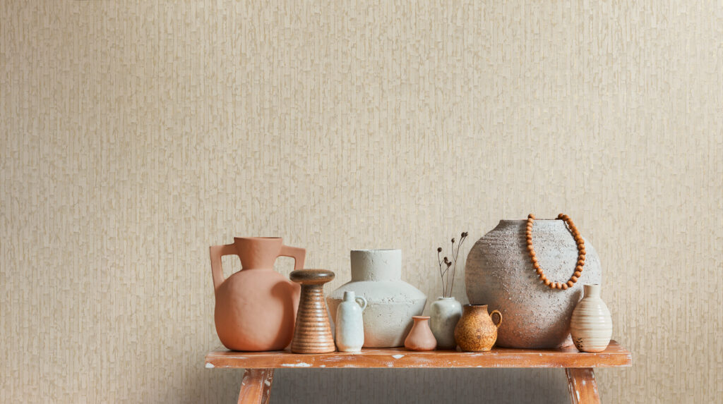 Tapeten Uni Struktur Beige Creme Natürlich Modern