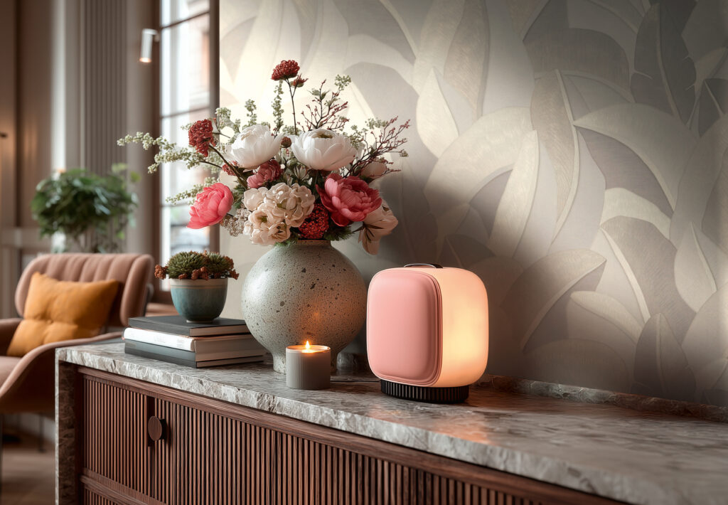 Tapeten Grau Blätter Muster Elegant Modern Wohnzimmer