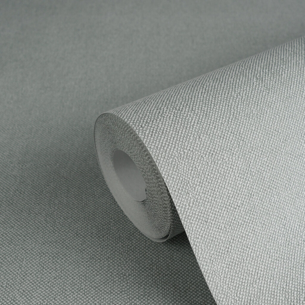 Tapeten Uni Grau Leinen-Optik Textilstruktur Modern