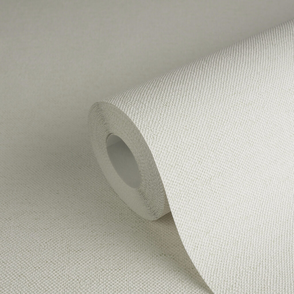Tapeten Uni Leinen-Optik Hellgrau Beige Strukturiert Modern