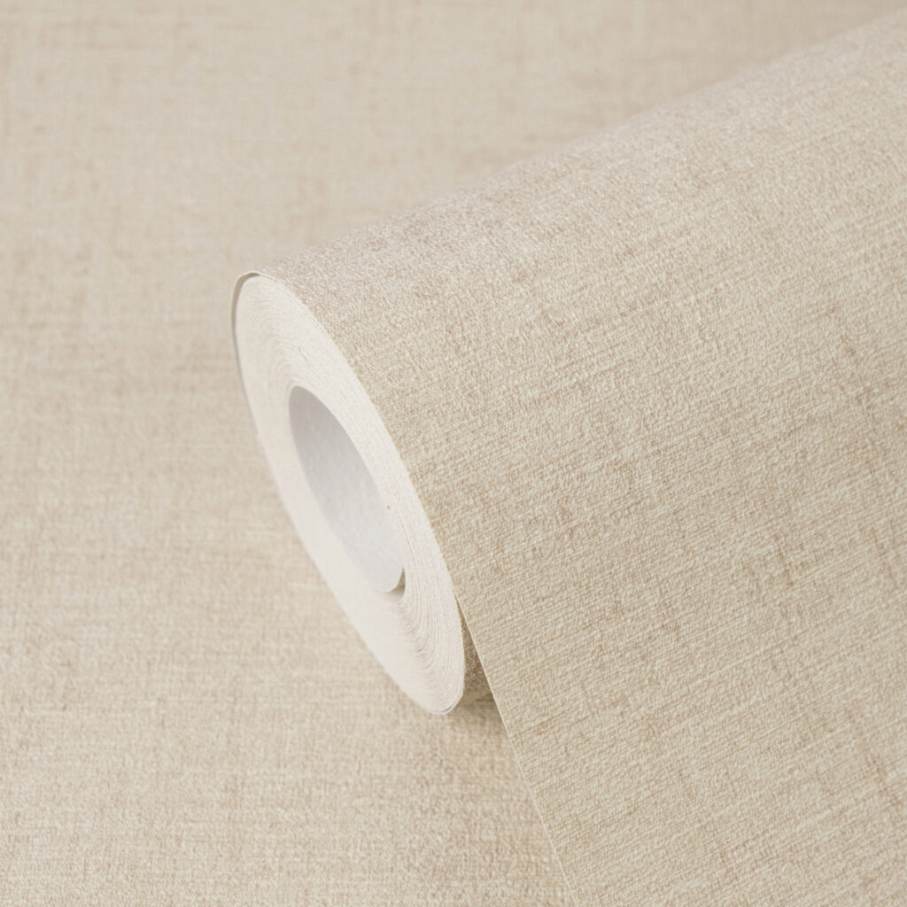 Tapeten Uni Beige Creme Leinen-Optik Strukturtapete