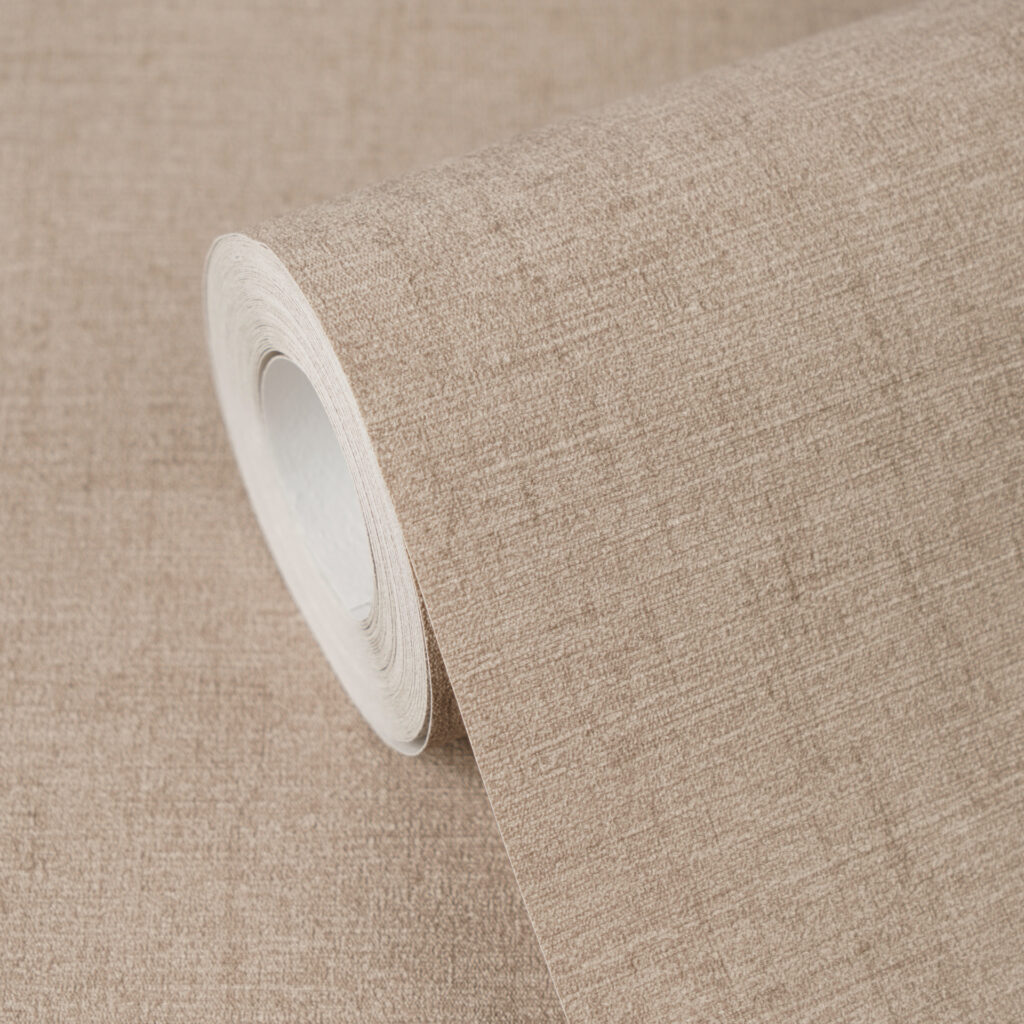 Tapeten Uni Beige Leinen-Optik Strukturtapete Modern