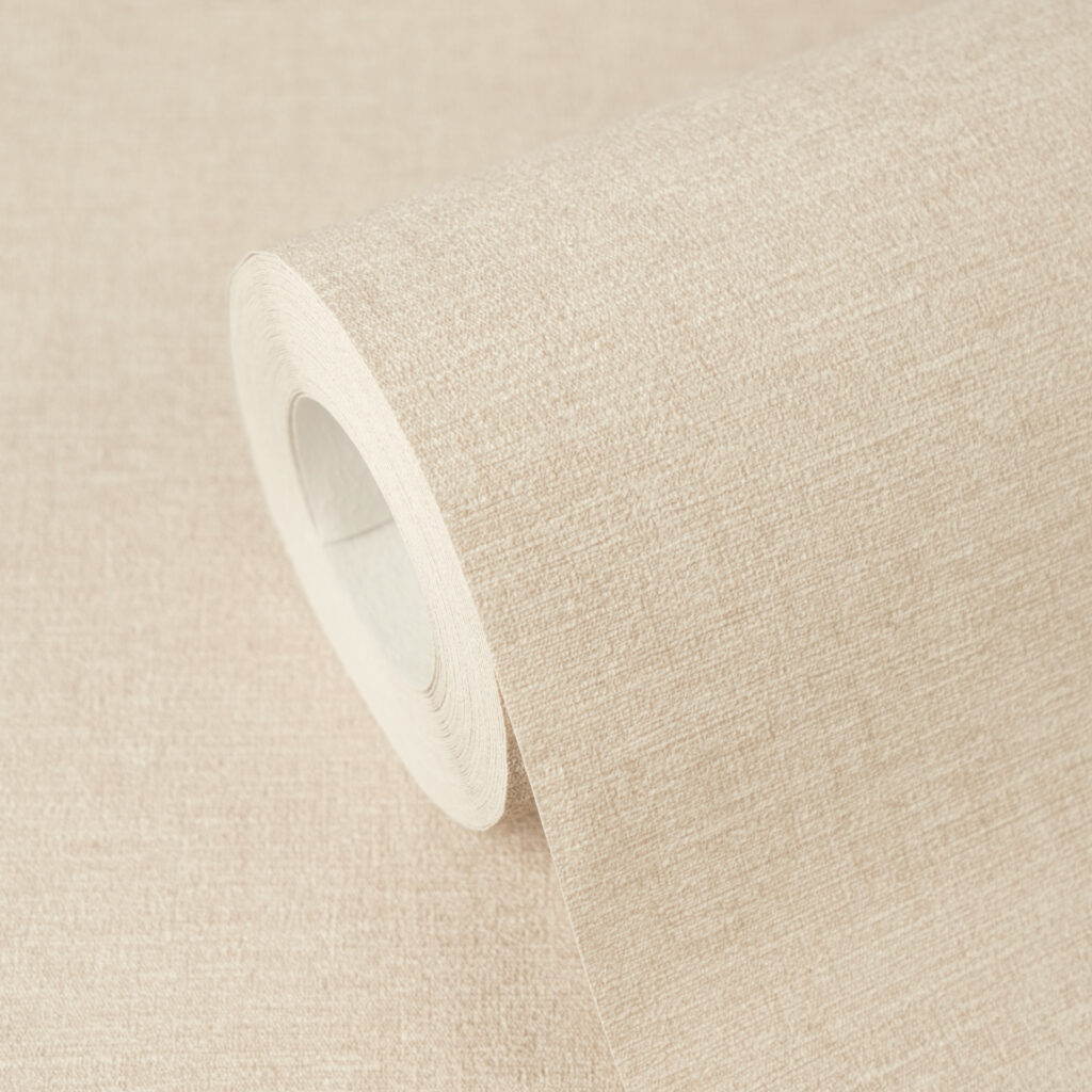Tapeten Uni Beige Leinen-Optik Strukturtapete Modern