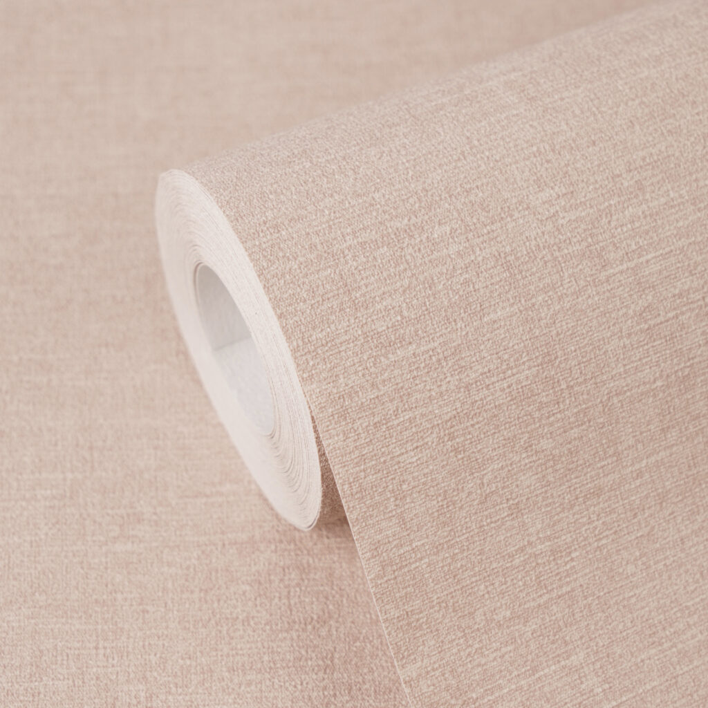Tapeten Uni Puder-Rosa Leinen-Optik Strukturtapete Modern