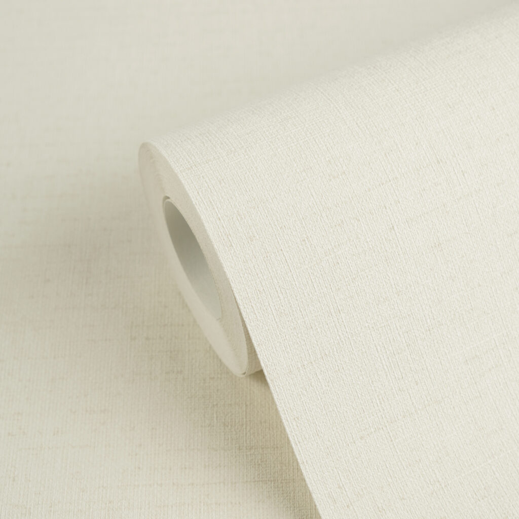 Tapeten Uni Creme Weiss Textil-Optik Strukturtapete Modern