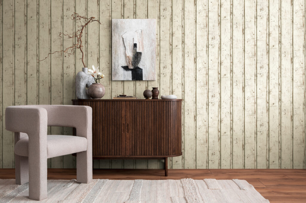 Tapeten Holzoptik Streifen Beige Vintage Rustikal Natur