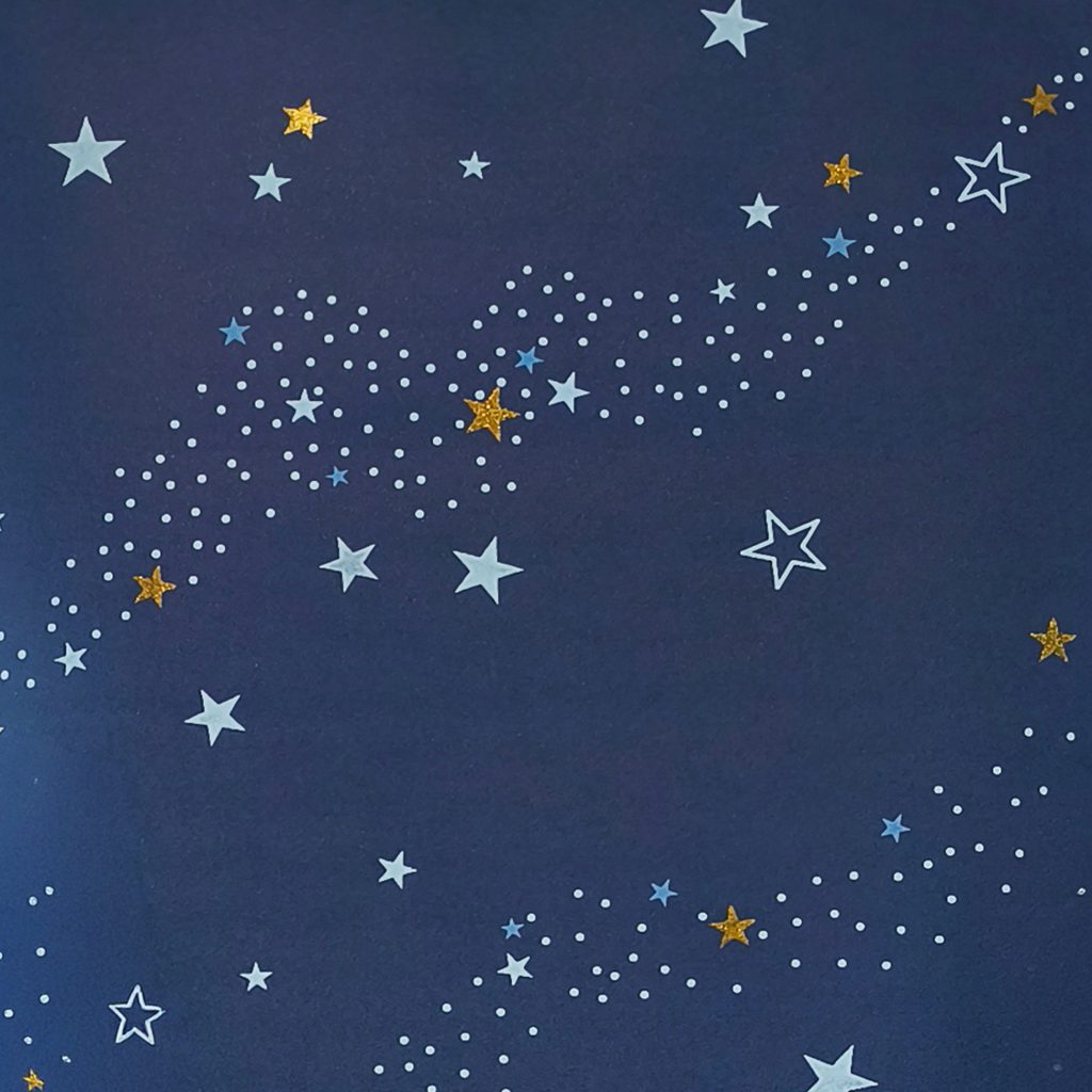 Tapeten Dunkelblau Sterne Gold Kinderzimmer Nacht Muster