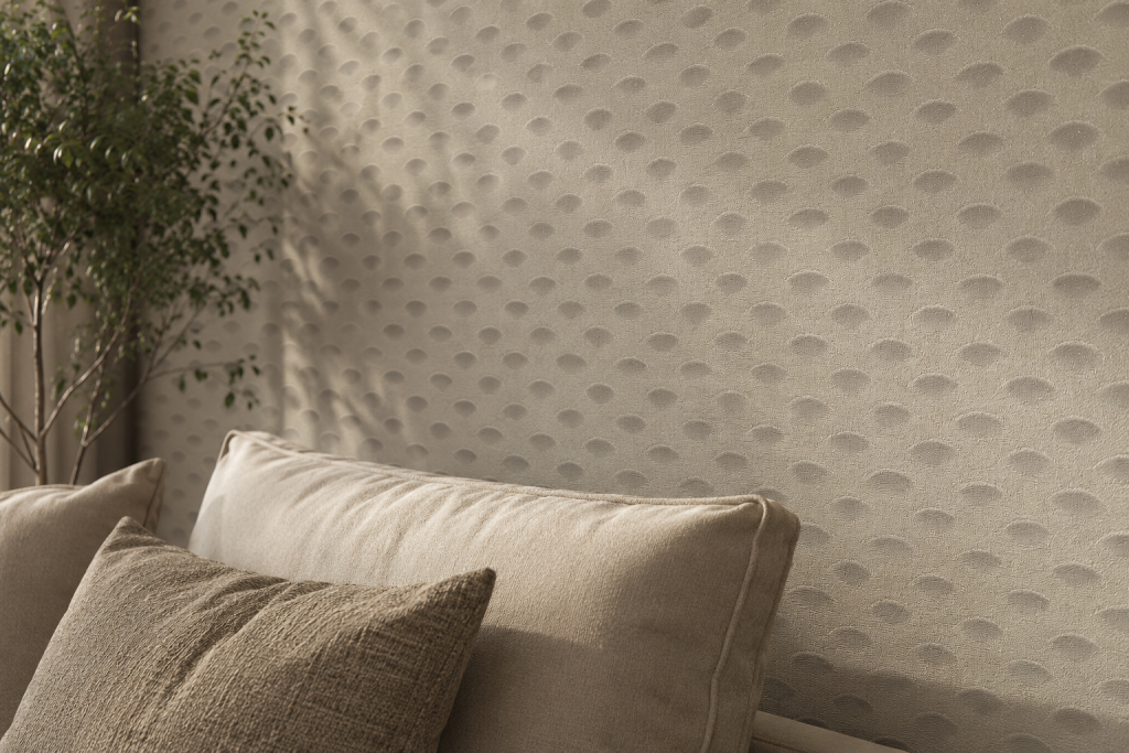 Tapeten Beige Geprägt Punkte Muster Modern Unifarben