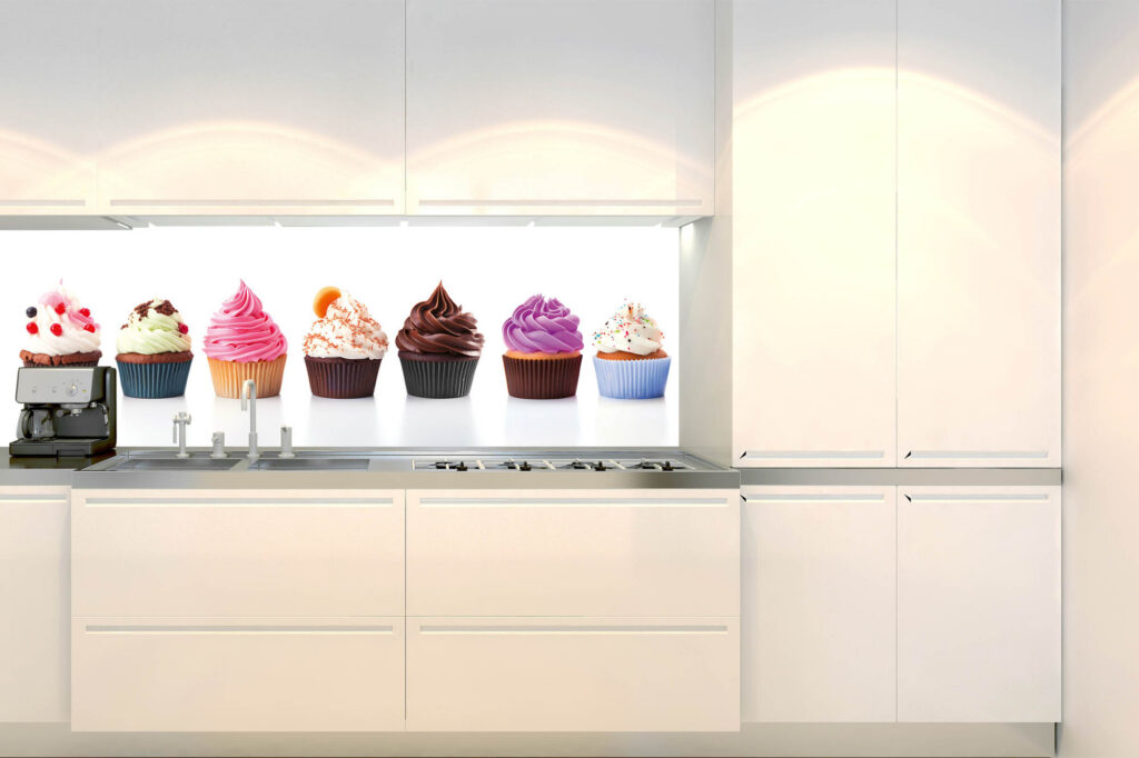 Küchenrückwand Folie - Cup Cakes