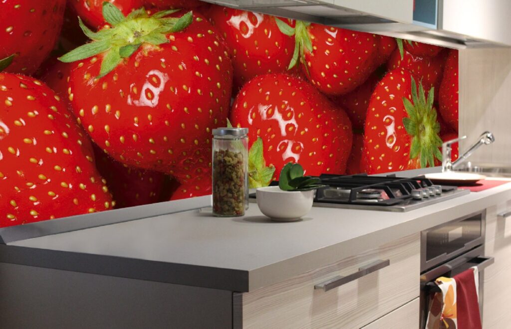 Küchenrückwand Folie - Erdbeeren