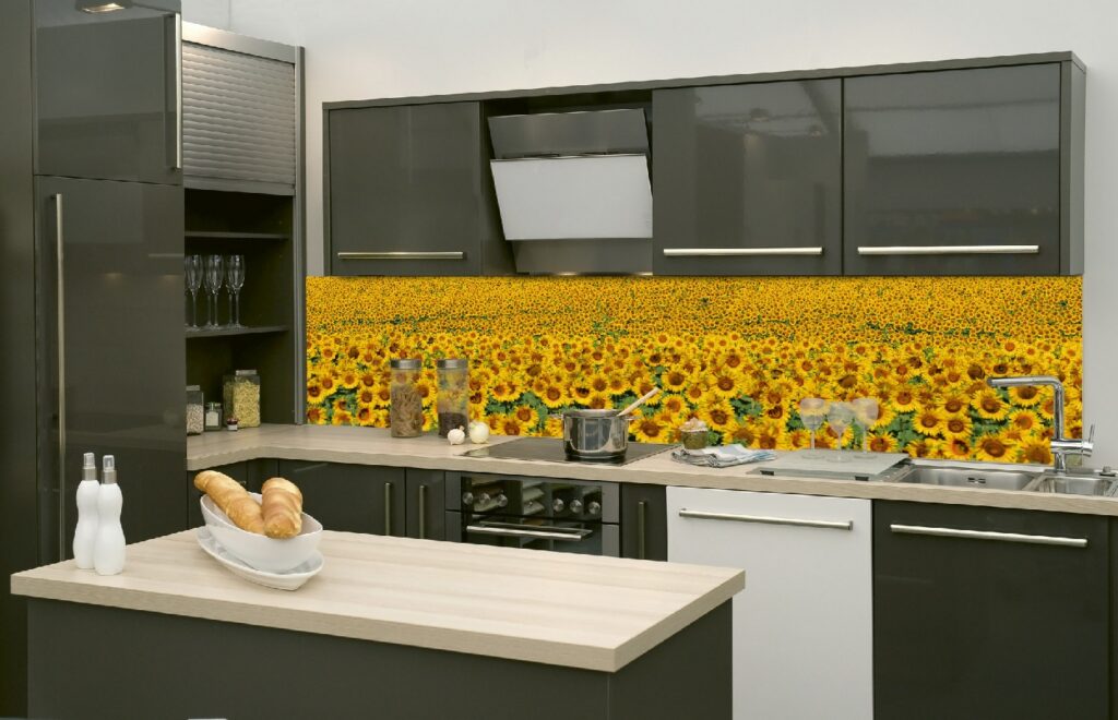 Küchenrückwand Folie - Sonnenblumenfeld