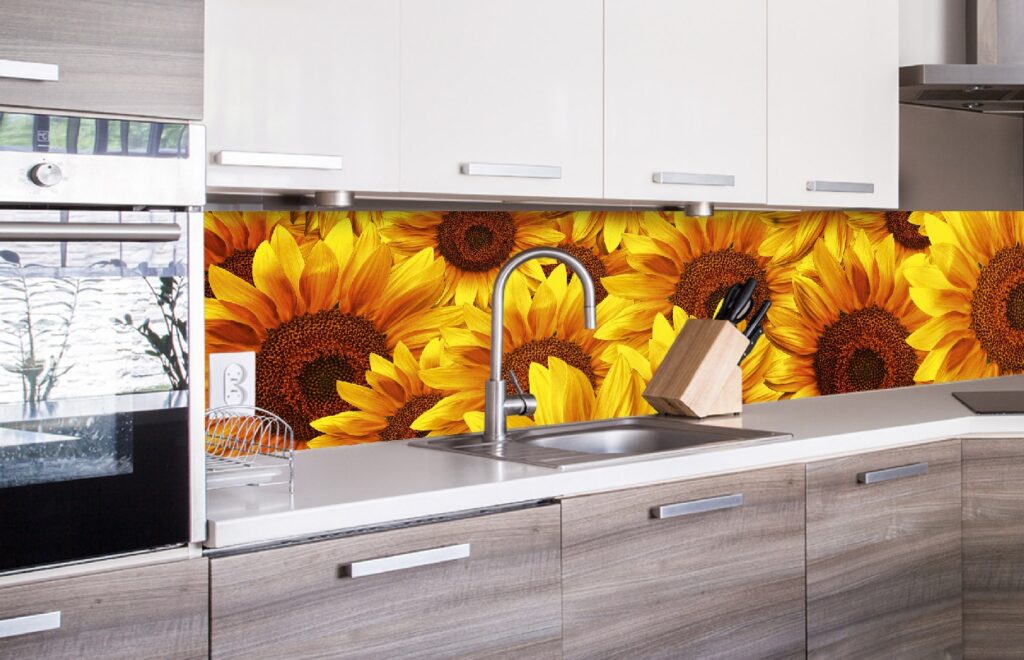 Küchenrückwand Folie - Sonnenblumen