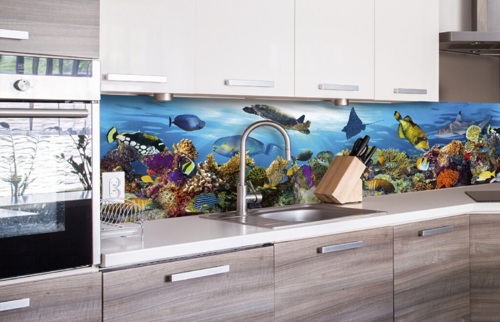Küchenrückwand Folie - Fische im Ozean